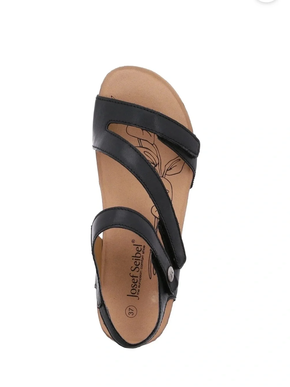 Josef Seibel Women’s Black Tonga Sandal EU 39